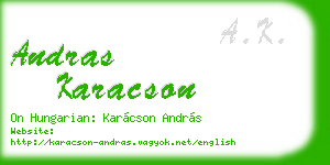andras karacson business card